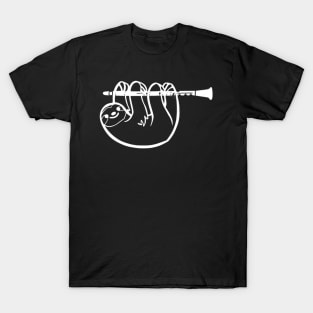 Sloth Playing Clarinet Instrument Shirt Men Women Kids T-Shirt